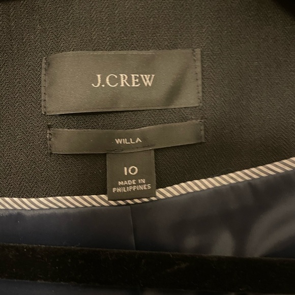 J Crew Willa Blazer Black Italian Wool Blend Excellent Condition -Size 10 - Picture 2 of 10